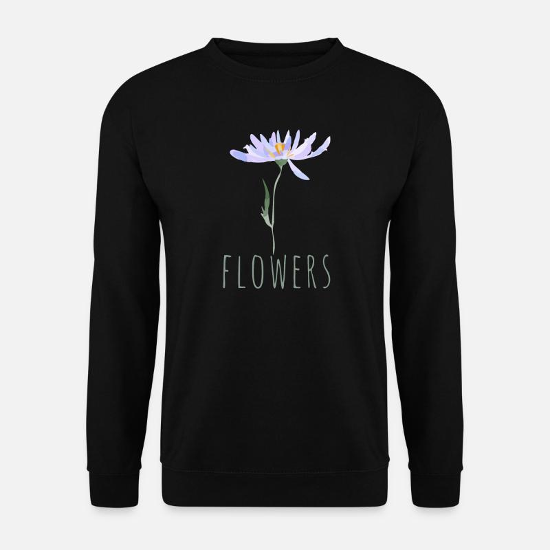 Minimalistische blaue Wildblumen Illustration - Unisex Pullover - Schwarz