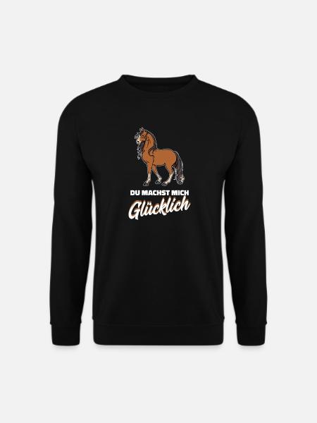 Islandpferde Statement Pferdeliebe Pferdenarr - Unisex Pullover - Schwarz