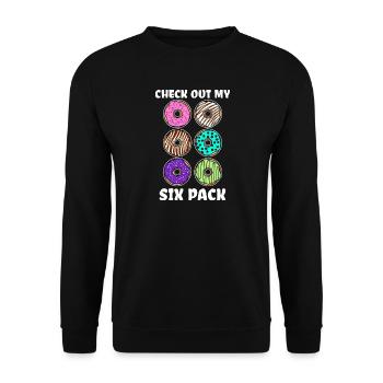 Bonbons de beignet de déclaration drôle grignotant - Sweat-shirt Unisexe - noir - Devant - Alina (178cm) & Michal (187cm)