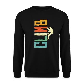 Bouldern Boulder Kletterer Klettern Bergsteiger - Unisex Pullover - Schwarz - Vorne - Alina (178cm) & Michal (187cm)