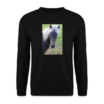 Pferd Pferdeposter - Unisex Pullover - Schwarz - Vorne - Alina (178cm) & Michal (187cm)
