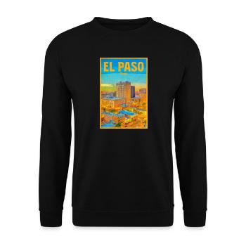 El Paso Skyline Retro - Unisex Sweatshirt - black - Front - Alina (178cm) & Michal (187cm)