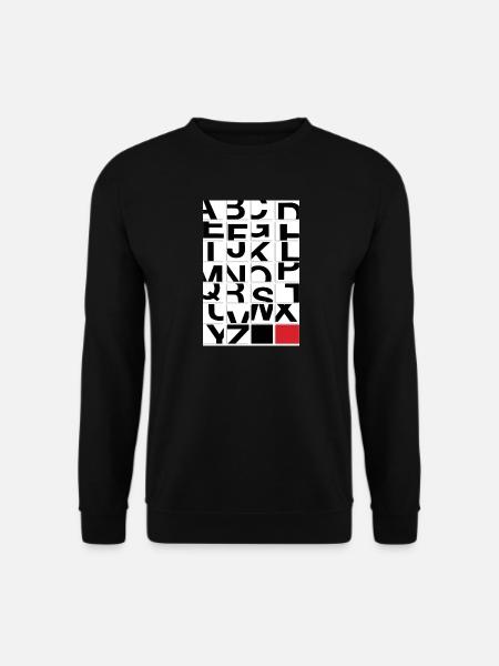Modernes Alphabet – Typografie Kunst - Unisex Pullover - Schwarz