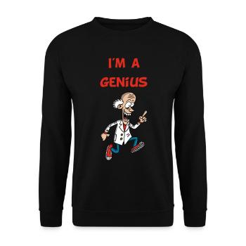 Je suis un génie (anglais) - Sweat-shirt Unisexe - noir - Devant - Alina (178cm) & Michal (187cm)