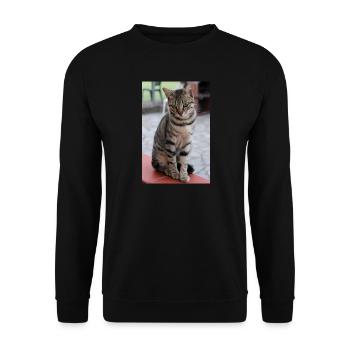 Katze Kätzchen Poster Katzenposter - Unisex Pullover - Schwarz - Vorne - Alina (178cm) & Michal (187cm)