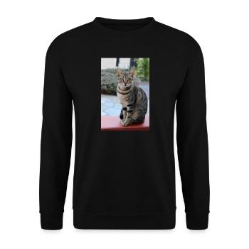 cute cat gift for cat lovers - Unisex Sweatshirt - black - Front - Alina (178cm) & Michal (187cm)