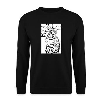 Cat black and white - Unisex Sweatshirt - black - Front - Alina (178cm) & Michal (187cm)