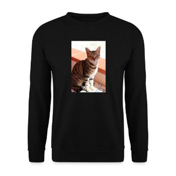Katze Kätzchen - Unisex Pullover - Schwarz - Vorne - Alina (178cm) & Michal (187cm)