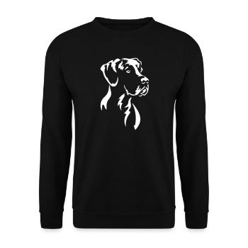 Great Dane Head "Black Edition" - Unisex Sweatshirt - black - Front - Alina (178cm) & Michal (187cm)