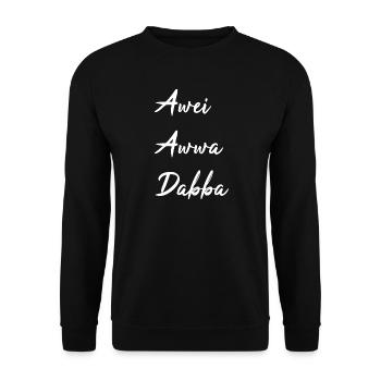 Saarländisch Dialekt Shirt Saar Saarland Geschenk - Unisex Pullover - Schwarz - Vorne - Alina (178cm) & Michal (187cm)