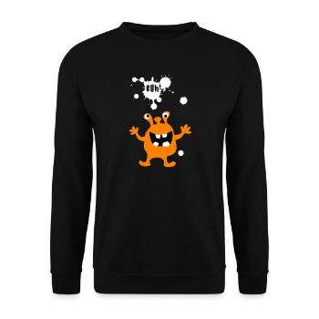 Monster Buh Zombie Comic Kreatur Kinder Halloween - Unisex Pullover - Schwarz - Vorne - Alina (178cm) & Michal (187cm)