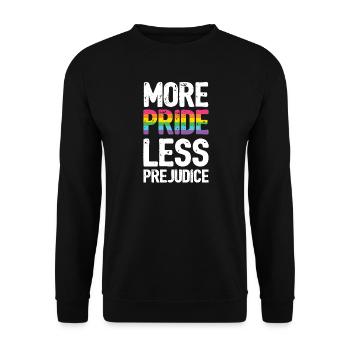LGBT Pride Month - More Pride. Less Prejudice. - Unisex Sweatshirt - black - Front - Alina (178cm) & Michal (187cm)