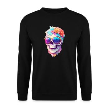 Skull - Unisex Sweatshirt - black - Front - Alina (178cm) & Michal (187cm)