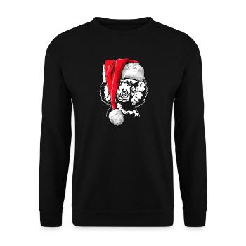 Père Noël caniche Noël Père Noël chiens Wilsigns - Sweat-shirt Unisexe - noir - Devant - Alina (178cm) & Michal (187cm)