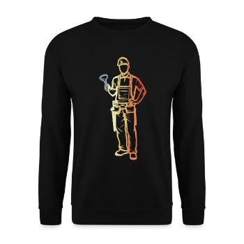 Oldschool Plumber - Unisex Sweatshirt - black - Front - Alina (178cm) & Michal (187cm)