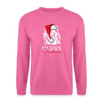 Santa Langhaar Collie Merry Christmas Wilsigns - Unisex Pullover - Pink - Vorne