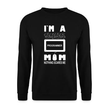Ich bin eine Programmiererin, Mama, nichts macht mir Angst - Unisex Pullover - Schwarz - Vorne - Alina (178cm) & Michal (187cm)