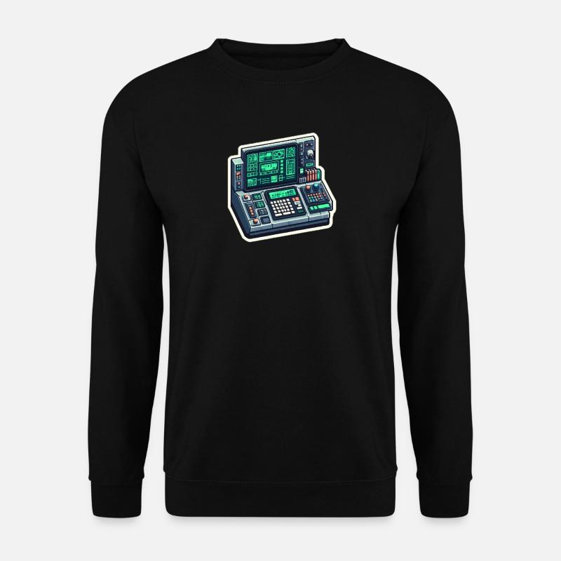 Retro Computer Console Neon - Unisex Pullover - Schwarz