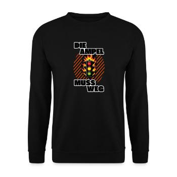 Ampel muss weg Kritik - Unisex Pullover - Schwarz - Vorne - Alina (178cm) & Michal (187cm)