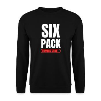 Six Pack bientôt disponible ! Remise en forme Motivation Sport - Sweat-shirt Unisexe - noir - Devant - Alina (178cm) & Michal (187cm)