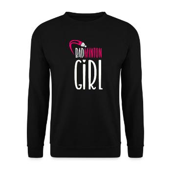 Badminton Girl - Unisex Sweatshirt - black - Front - Alina (178cm) & Michal (187cm)