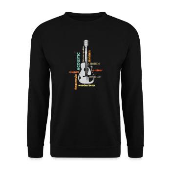 retro guitar vintage musician guitar love icon - Unisex Sweatshirt - black - Front - Alina (178cm) & Michal (187cm)