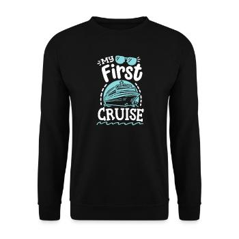 Erster Kreuzfahrturlaub - Unisex Pullover - Schwarz - Vorne - Alina (178cm) & Michal (187cm)