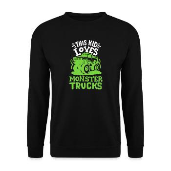 Monstertrucks für Kinder - Unisex Pullover - Schwarz - Vorne - Alina (178cm) & Michal (187cm)