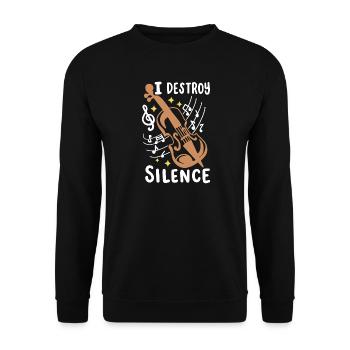Geigenspieler Geiger - Unisex Pullover - Schwarz - Vorne - Alina (178cm) & Michal (187cm)
