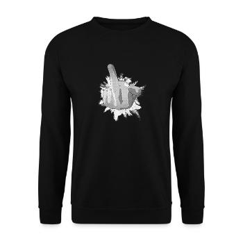 Naughty Hand Sign Graffiti Print - Unisex Sweatshirt - black - Front - Alina (178cm) & Michal (187cm)