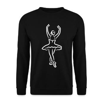 Ballet Girl Drawing - Unisex Sweatshirt - black - Front - Alina (178cm) & Michal (187cm)