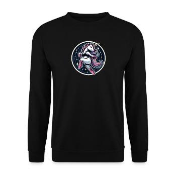 Einhorn Tanz - Unisex Pullover - Schwarz - Vorne - Alina (178cm) & Michal (187cm)