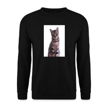 Cat Cats Kitten Tiger Cat - Unisex Sweatshirt - black - Front - Alina (178cm) & Michal (187cm)
