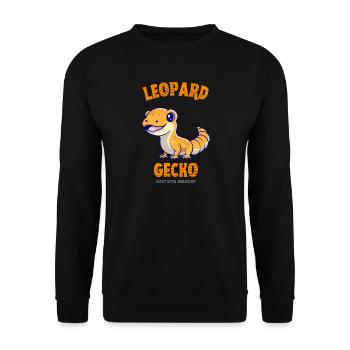 leopard gecko reptile pet small lizard - Unisex Sweatshirt - black - Front - Alina (178cm) & Michal (187cm)