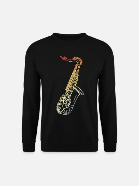 Saxophon Line Art Retro - Unisex Pullover - Schwarz