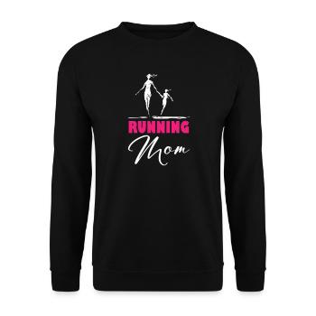 Maman qui court - Sweat-shirt Unisexe - noir - Devant - Alina (178cm) & Michal (187cm)
