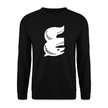 Fish Symbol | E Letter | white Vectorgraphic - Unisex Sweatshirt - black - Front - Alina (178cm) & Michal (187cm)