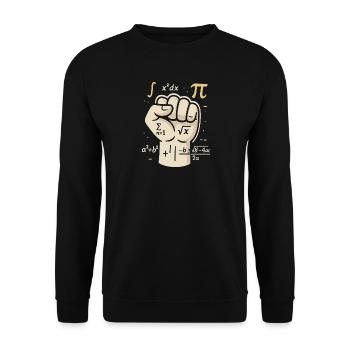 Mathe statt Faust — Probleme löst man mit Köpfchen - Unisex Pullover - Schwarz - Vorne - Alina (178cm) & Michal (187cm)