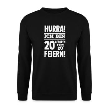 Lustiges Geschenk Zum 20. Geburtstag - Unisex Pullover - Schwarz - Vorne - Alina (178cm) & Michal (187cm)