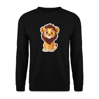 Lion - Unisex Sweatshirt - black - Front - Alina (178cm) & Michal (187cm)
