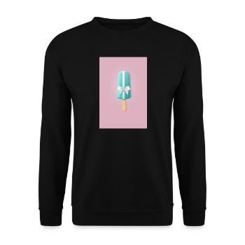 Popsicles with bow – Sweet gift - Unisex Sweatshirt - black - Front - Alina (178cm) & Michal (187cm)