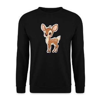 roe deer - Unisex Sweatshirt - black - Front - Alina (178cm) & Michal (187cm)
