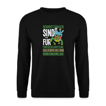 Pedometer? I use the motion detector - Unisex Sweatshirt - black - Front - Alina (178cm) & Michal (187cm)