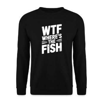WTF Wo ist der Fisch - Unisex Pullover - Schwarz - Vorne - Alina (178cm) & Michal (187cm)