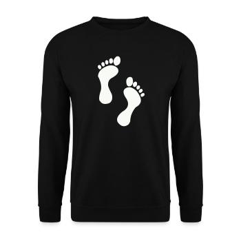 Kleine Füße, große Träume - Unisex Pullover - Schwarz - Vorne - Alina (178cm) & Michal (187cm)