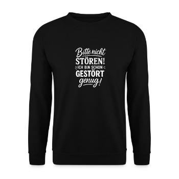 S’il vous plaît, ne dérangez pas – Assez perturbé ! Drôle - Sweat-shirt Unisexe - noir - Devant - Alina (178cm) & Michal (187cm)