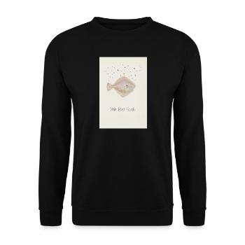 My dear Scholli fish design - Unisex Sweatshirt - black - Front - Alina (178cm) & Michal (187cm)