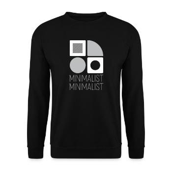 Minimalist geometry greys on white - Unisex Sweatshirt - black - Front - Alina (178cm) & Michal (187cm)