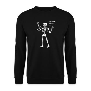 Fracture osseuse Fracture osseuse du squelette d’Halloween - Sweat-shirt Unisexe - noir - Devant - Alina (178cm) & Michal (187cm)
