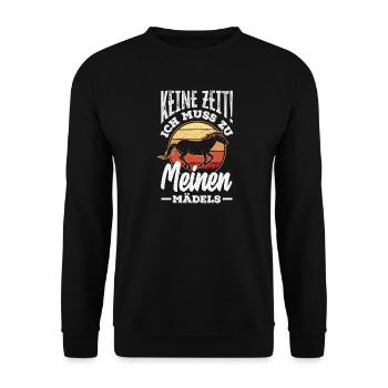 Pas le temps! Je dois aller voir les chevaux de mes filles - Sweat-shirt Unisexe - noir - Devant - Alina (178cm) & Michal (187cm)